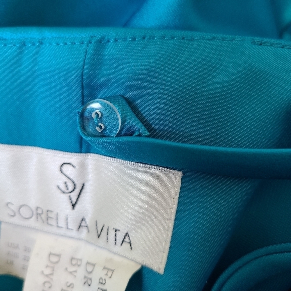 Sorella Vita Blue Gathered Pleat Sweetheart Mini Formal Dress - Size 20 - Picture 6 of 7